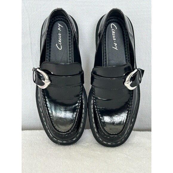 Circus NY SAM EDELMAN Everly Platform Chunky Loafers Black Preppy Grunge Size 9 - Picture 1 of 16